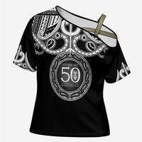 Kia Kaha Te Reo Maori New Zealand Cross Shoulder Shirt 50th Anniversary Ake Ake Ake - Polynesian Pride