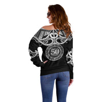 Kia Kaha Te Reo Maori New Zealand Off Shoulder Sweater 50th Anniversary Ake Ake Ake - Polynesian Pride