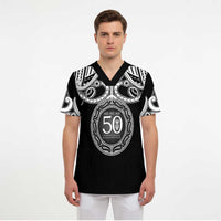 Kia Kaha Te Reo Maori New Zealand Scrub Top 50th Anniversary Ake Ake Ake LT14 - Polynesian Pride