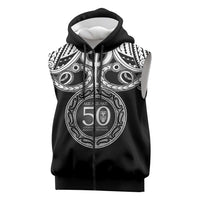 Kia Kaha Te Reo Maori New Zealand Sleeveless Zip Hoodie 50th Anniversary Ake Ake Ake - Polynesian Pride