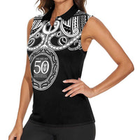 Kia Kaha Te Reo Maori New Zealand Women Sleeveless Polo Shirt 50th Anniversary Ake Ake Ake - Polynesian Pride