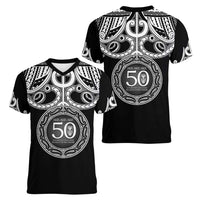 Kia Kaha Te Reo Maori New Zealand Women V-Neck T-Shirt 50th Anniversary Ake Ake Ake - Polynesian Pride