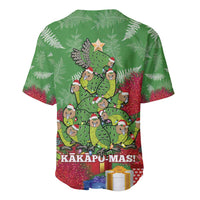 Kakapo New Zealand Christmas Baseball Jersey Meri Kirihimete Pohutukawa - Green Color