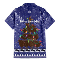Kiwi New Zealand Christmas Family Matching Mermaid Dress and Hawaiian Shirt Meri Kirihimete Silver Fern - Blue Color