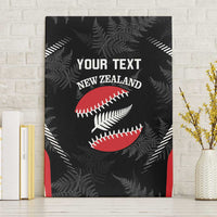 Custom New Zealand Silver Fern Softball Canvas Wall Art Go Aotearoa LT14 Without Frame Black - Polynesian Pride