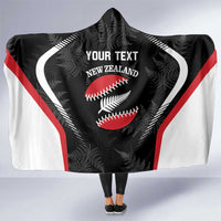 Custom New Zealand Silver Fern Softball Hooded Blanket Go Aotearoa LT14 One Size Black - Polynesian Pride