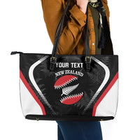 Custom New Zealand Silver Fern Softball Leather Tote Bag Go Aotearoa LT14 - Polynesian Pride