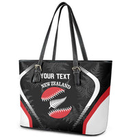 Custom New Zealand Silver Fern Softball Leather Tote Bag Go Aotearoa LT14 - Polynesian Pride