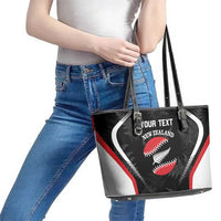 Custom New Zealand Silver Fern Softball Leather Tote Bag Go Aotearoa LT14 - Polynesian Pride