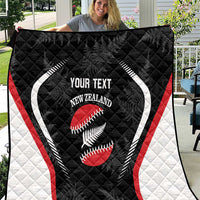 Custom New Zealand Silver Fern Softball Quilt Go Aotearoa