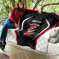 Custom New Zealand Silver Fern Softball Quilt Go Aotearoa