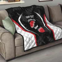 Custom New Zealand Silver Fern Softball Quilt Go Aotearoa