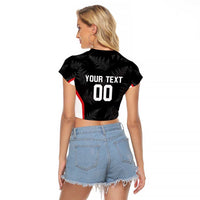 Custom New Zealand Silver Fern Softball Raglan Cropped T Shirt Go Aotearoa LT14 - Polynesian Pride