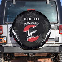 Custom New Zealand Silver Fern Softball Spare Tire Cover Go Aotearoa LT14 Black - Polynesian Pride