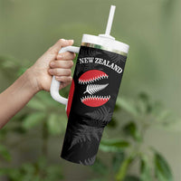 Personalised New Zealand Silver Fern Softball Tumbler With Handle Go Aotearoa LT14 - Polynesian Pride