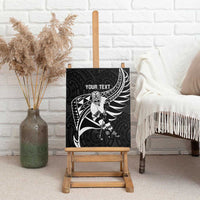 Custom Aotearoa Ice Hockey Canvas Wall Art NZ Tiki Mascot - Maori Pattern LT14 - Polynesian Pride