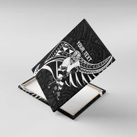 Custom Aotearoa Ice Hockey Canvas Wall Art NZ Tiki Mascot - Maori Pattern LT14 With Frame Black - Polynesian Pride