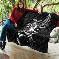Custom Aotearoa Ice Hockey Quilt NZ Tiki Mascot - Maori Pattern