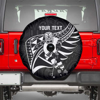 Custom Aotearoa Ice Hockey Spare Tire Cover NZ Tiki Mascot - Maori Pattern LT14 - Polynesian Pride