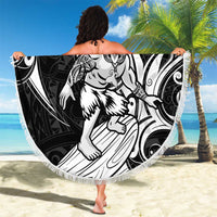 Personalised New Zealand Surfing Beach Blanket Aotearoa Maori Tiki Haka LT14 - Polynesian Pride