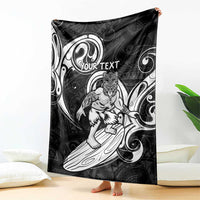 Personalised New Zealand Surfing Blanket Aotearoa Maori Tiki Haka LT14 - Polynesian Pride