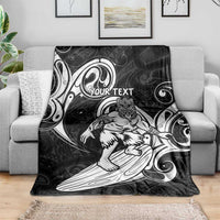 Personalised New Zealand Surfing Blanket Aotearoa Maori Tiki Haka LT14 - Polynesian Pride