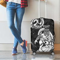 Personalised New Zealand Surfing Luggage Cover Aotearoa Maori Tiki Haka LT14 - Polynesian Pride