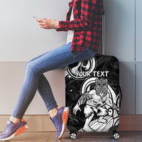 Personalised New Zealand Surfing Luggage Cover Aotearoa Maori Tiki Haka LT14 - Polynesian Pride