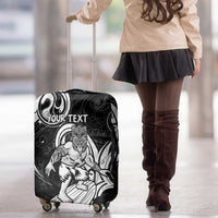 Personalised New Zealand Surfing Luggage Cover Aotearoa Maori Tiki Haka LT14 - Polynesian Pride