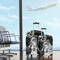 Personalised New Zealand Surfing Luggage Cover Aotearoa Maori Tiki Haka LT14 - Polynesian Pride