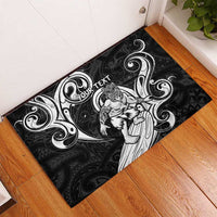 Personalised New Zealand Surfing Rubber Doormat Aotearoa Maori Tiki Haka LT14 - Polynesian Pride
