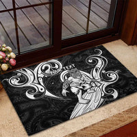 Personalised New Zealand Surfing Rubber Doormat Aotearoa Maori Tiki Haka LT14 - Polynesian Pride