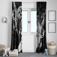 Personalised New Zealand Surfing Window Curtain Aotearoa Maori Tiki Haka LT14 - Polynesian Pride
