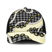 Black Palaka Hawaii Baseball Net Cap Kukui Nut Pikake Lei Hawaiian Tapa Pattern LT14 One Size Black Black - Polynesian Pride