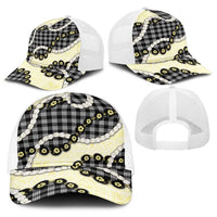Black Palaka Hawaii Baseball Net Cap Kukui Nut Pikake Lei Hawaiian Tapa Pattern LT14 - Polynesian Pride