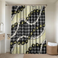 Black Palaka Hawaii Bathroom Set Kukui Nut Pikake Lei Hawaiian Tapa Pattern - Polynesian Pride