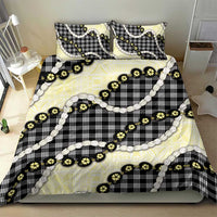 Black Palaka Hawaii Bedding Set Kukui Nut Pikake Lei Hawaiian Tapa Pattern - Polynesian Pride