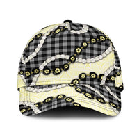 Black Palaka Hawaii Classic Cap Kukui Nut Pikake Lei Hawaiian Tapa Pattern LT14 Universal Fit Black - Polynesian Pride