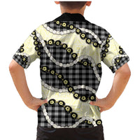 Black Palaka Hawaii Family Matching Mermaid Dress and Hawaiian Shirt Kukui Nut Pikake Lei Hawaiian Tapa Pattern - Polynesian Pride