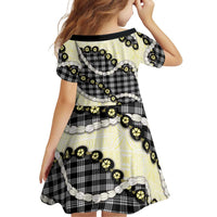 Black Palaka Hawaii Family Matching Off The Shoulder Long Sleeve Dress and Hawaiian Shirt Kukui Nut Pikake Lei Hawaiian Tapa Pattern - Polynesian Pride