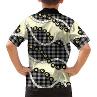 Black Palaka Hawaii Family Matching Tank Maxi Dress and Hawaiian Shirt Kukui Nut Pikake Lei Hawaiian Tapa Pattern - Polynesian Pride