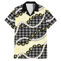 Black Palaka Hawaii Family Matching Tank Maxi Dress and Hawaiian Shirt Kukui Nut Pikake Lei Hawaiian Tapa Pattern - Polynesian Pride