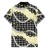 Black Palaka Hawaii Family Matching Tank Maxi Dress and Hawaiian Shirt Kukui Nut Pikake Lei Hawaiian Tapa Pattern - Polynesian Pride