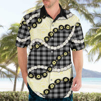 Black Palaka Hawaii Hawaiian Shirt Kukui Nut Pikake Lei Hawaiian Tapa Pattern LT14 - Polynesian Pride