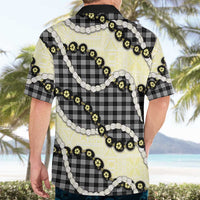 Black Palaka Hawaii Hawaiian Shirt Kukui Nut Pikake Lei Hawaiian Tapa Pattern LT14 - Polynesian Pride