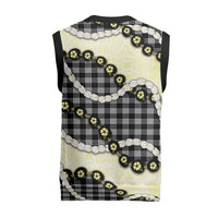 Black Palaka Hawaii Christmas Knitted V-Neck Vest Kukui Nut Pikake Lei Hawaiian Tapa Pattern LT14 - Polynesian Pride