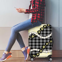 Black Palaka Hawaii Luggage Cover Kukui Nut Pikake Lei Hawaiian Tapa Pattern - Polynesian Pride