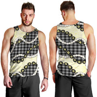 Black Palaka Hawaii Men Tank Top Kukui Nut Pikake Lei Hawaiian Tapa Pattern LT14 - Polynesian Pride
