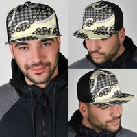 Black Palaka Hawaii Mesh Trucker Cap Kukui Nut Pikake Lei Hawaiian Tapa Pattern LT14 - Polynesian Pride