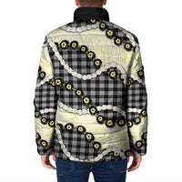 Black Palaka Hawaii Padded Jacket Kukui Nut Pikake Lei Hawaiian Tapa Pattern LT14 - Polynesian Pride